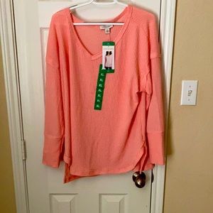 Vintage America Ladies Thermal Top in Peachy Pink